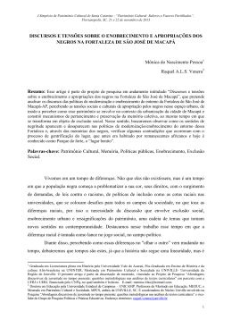 DISCURSOS E TENS&Otilde;ES SOBRE O