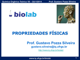 8: Propriedades F&iacute;sicas &ndash; For&ccedil;as Intermoleculares