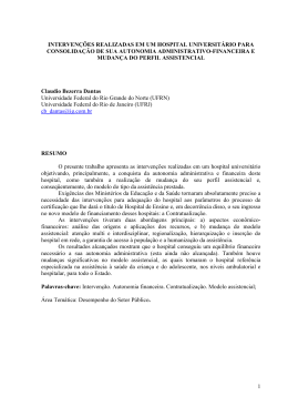 Interven&ccedil;&otilde;es Realizadas em um Hospital Universit&aacute;rio para