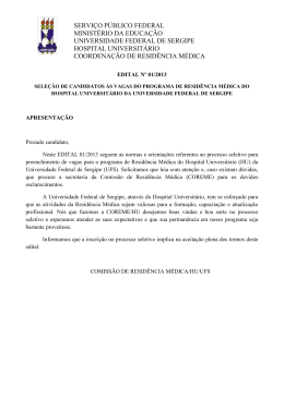 Edital da Universidade Federal de Sergipe - Resid&ecirc;ncia - aborl-ccf
