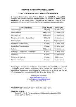 Edital Resumido - Hospital Universitário Alzira Velano