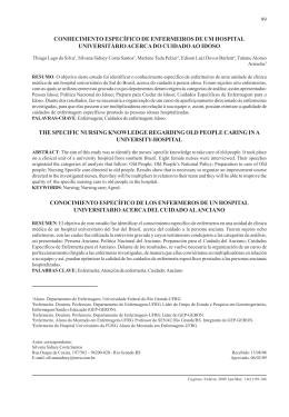 conhecimento específico de enfermeiros de um hospital