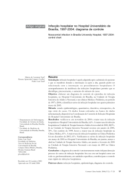 Infec&ccedil;&atilde;o hospitalar no Hospital Universit&aacute;rio de Bras&iacute;lia