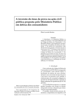 A invers&atilde;o do &ocirc;nus da prova na a&ccedil;&atilde;o civil p&uacute;blica proposta pelo