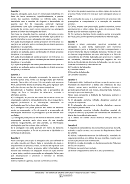 Quest&atilde;o 1 Augusto, advogado, ap&oacute;s atuar em reclama&ccedil;&atilde;o