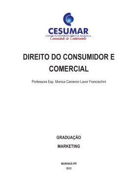 DIREITO DO CONSUMIDOR E COMERCIAL