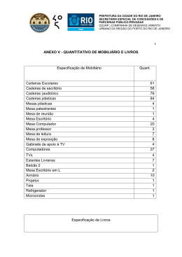 ANEXO V - QUANTITATIVO DE MOBILI&Aacute;RIO E
