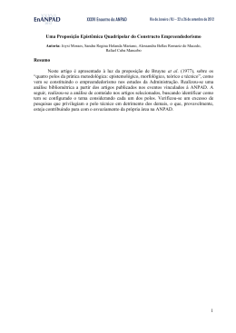 1 Uma Proposi&ccedil;&atilde;o Epist&ecirc;mica Quadripolar do Constructo