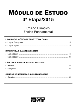 MÓDULO DE ESTUDO 3ª Etapa/2015