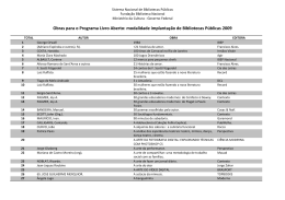 Obras para o Programa Livro Aberto: modalidade implantação de