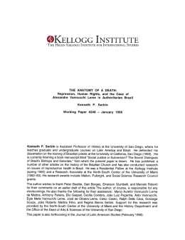 The Anatomy of a Death - Kellogg Institute for International Studies