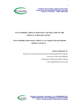 1 paulo freire, critical pedagogy and the tasks of the critical scholar