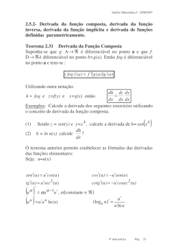 2.5.2- Derivada da função composta, derivada da função inversa