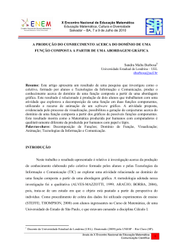 A PRODU&Ccedil;&Atilde;O DO CONHECIMENTO ACERCA DO DOM&Iacute;NIO DE