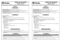 &Atilde;O &bull; &bull; TESTE DE SELE&Ccedil;&Atilde;O &bull;