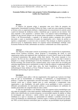 Economia Pol&iacute;tica do Poder: uma proposta Te&oacute;rico