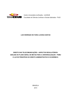 Direito das telecomunica&ccedil;&otilde;es-aspectos regulat&oacute;rios: an&aacute;lise do