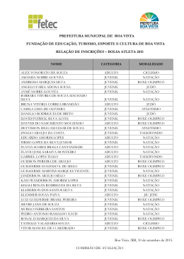 Confira a lista de inscritos - Prefeitura Municipal de Boa Vista