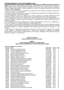 1&ordf; Etapa - Provas Objetivas