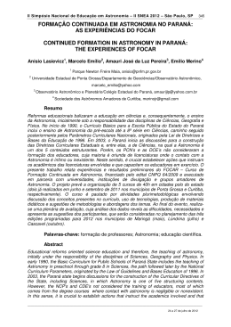 FORMAÇÃO CONTINUADA EM ASTRONOMIA NO PARANÁ