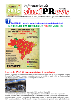 NOT&Iacute;CIAS EM DESTAQUE 16 DE JULHO Greve do