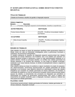 iv seminario internacional sobre desenvolvimento regional