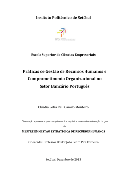 Pr&aacute;ticas de Gest&atilde;o de Recursos Humanos e Comprometimento