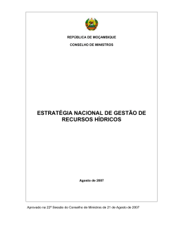 estrat&eacute;gia nacional de gest&atilde;o de recursos h&iacute;dricos