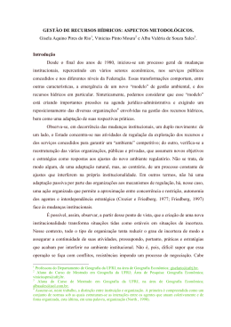 GEST&Atilde;O DE RECURSOS H&Iacute;DRICOS: ASPECTOS