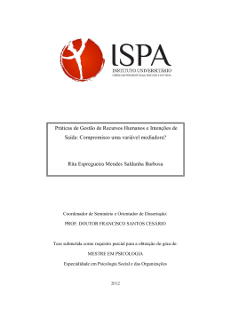 Pr&aacute;ticas de Gest&atilde;o de Recursos Humanos e Inten&ccedil;&otilde;es de Sa&iacute;da