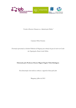 &ldquo;Gest&atilde;o de Recursos Humanos na Administra&ccedil;&atilde;o P&uacute;blica&rdquo; Carmem
