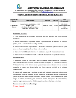 TECN&Oacute;LOGO EM GEST&Atilde;O DE RECURSOS HUMANOS