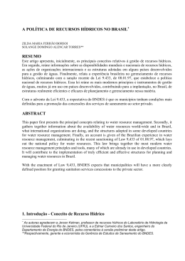 A POL&Iacute;TICA DE RECURSOS H&Iacute;DRICOS NO BRASIL?