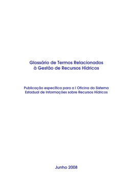 Gloss&aacute;rio de Termos Relacionados &agrave; Gest&atilde;o de Recursos H&iacute;dricos