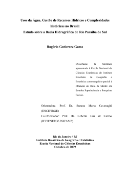 Usos da &Aacute;gua, Gest&atilde;o de Recursos H&iacute;dricos e Complexidades