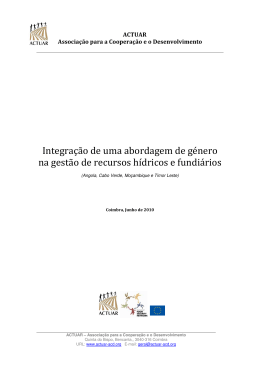 Integra&ccedil;&atilde;o de uma abordagem de g&eacute;nero na gest&atilde;o de recursos