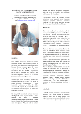 gest&atilde;o de recursos pesqueiros em s&atilde;o tom&eacute; e pr&iacute;ncipe