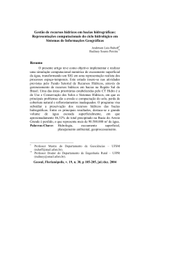 Gest&atilde;o de recursos h&iacute;dricos em bacias hidrogr&aacute;ficas