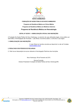 Edital 03/2015 - Homologação Oficial das Inscrições