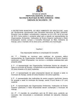 Edital de abertura - Prefeitura de Aracaju