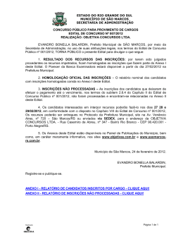 Homologação das inscrições pós recursos