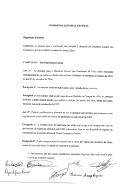 COMISS&Atilde;O ELEITORAL CENTRAL Regimento Eleitoral