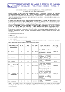 EDITAL - 02 - DAEM - Departamento de &Aacute;gua e Esgoto de Mar&iacute;lia