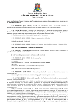 Estado do Esp&iacute;rito Santo C&Acirc;MARA MUNICIPAL DE VILA VELHA
