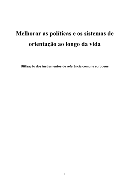 “orientação ao longo da vida”? - Cedefop