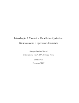 Introdu&ccedil;&atilde;o &agrave; Mec&acirc;nica Estat&iacute;stica Qu&acirc;ntica: Estudos sobre o