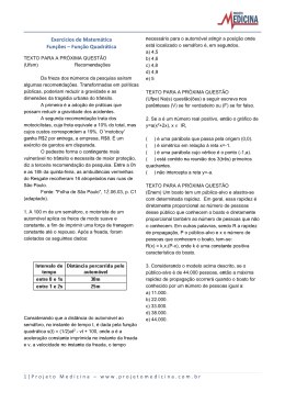 Fun&ccedil;&atilde;o Quadr&aacute;tica - Projeto Medicina