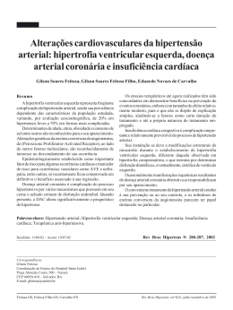 Altera&ccedil;&otilde;es cardiovasculares da hipertens&atilde;o arterial: hipertrofia