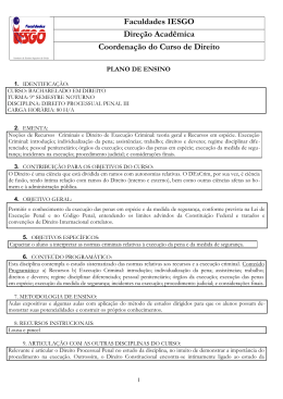 Faculdades IESGO Dire&ccedil;&atilde;o Acad&ecirc;mica Coordena&ccedil;&atilde;o do Curso de