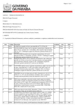 TERMO DE REFERÊNCIA PREGÃO Pregão Presencial Compras